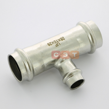 Тройник переходной пресс нержавеющий  28х15х28  UniFitt